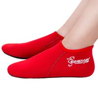 Seavenger Zephyr 3mm Neoprene Socks | Wetsuit Booties for Scuba Diving, Snorkeling, Swimming (Red, Medium)