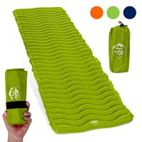 Rugged Camp Self Inflating Sleeping Pad - Sleep Comfortably in The Outdoors - Camping Gear and Accessories for Hiking, Backpacking, Travel - Lightweight and Compact Camping Mat (Air Mat+ Green)