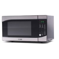 Commercial Chef CHM009 Countertop Microwave Oven 900 Watt, 0.9 Cubic Feet, Stainless Steel Front, Black Cabinet, Small, Trim