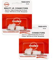 Molex 2 Complete Set - (10 Circuit) w/18-24 AWG Plug and Receptacle, 76650-0078