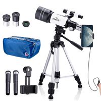 Telescope for Kids Beginners,150X Astronomy Monocular Telescopes 300/70mm with Phone Adapter, Camera Wire Shutter, Moon Filter and Backpack- Adjustable Tall Tripod