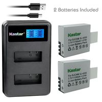 Kastar Battery 2 Pack and LCD Dual Charger for Eken PG1050 & Eken H8 Eken H8 Pro H8R Eken H9 Eken H9R EKO Full HD 1080p WiFi EKO HD 720p EKO Ultra HD 4K WiFi Evolveo MiniDVR DV Evolveo Sportcam A8