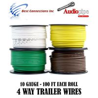 4 Way Trailer Wire Light Cable for Harness LED 4 Rolls 10 Gauge 100 FT Each Roll