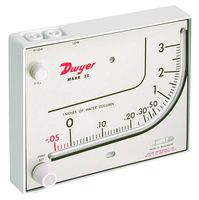 Dwyer Series Mark II 25 Molded Plastic Manometer, Inclined-Vertical Scale, 0 to 3 inH2O Measuring Range, Red Gauge Fluid, 0.826 sp. gr.