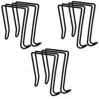 Officemate OIC Wire Cubicle Hook, One Side, Fits Partitions Up to 2.5-Inch, Black 6/Pack