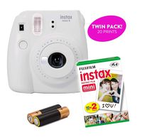 Fujifilm- Instax Mini 9 & Instax Mini 7S Instant Camera Product Bundles | Film Pack Options | Renewed (Mini 9 + 1 Film Pack, Smokey White)