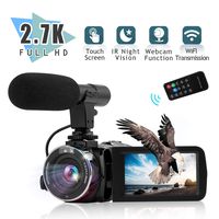 Video Camera Camcorder Digital YouTube Vlogging Camera,Nycetek Camera Recorder Ultra HD 2.7K 30FPS 30MP 3.0 Inch WiFi Transmission 270° Rotation Screen 16X Digital Zoom Camcorder with Remote Control