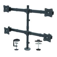 StarTech.com Quad Monitor Mount - Articulating - Clamp or Grommet Mount - Monitors up to 24" - VESA Mount - 4 Monitor Setup (ARMQUAD)