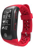 GPS Watch Waterproof Sports Fitness Tracker Heart Rate Monitor Bluetooth Smart Bracelet Red