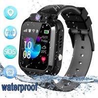 SZBXD Kids Waterproof Smart Watch Phone, LBS/GPS Tracker Touchscreen Smartwatch Games SOS Alarm Clock Camera Smart Watch Christmas Birthday Gifts for School Boy Girls (Black)