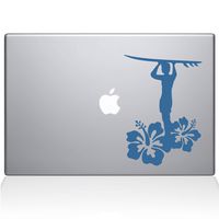The Decal Guru Surfer Guy Decal Vinyl Sticker, 13" MacBook Pro (2015 & Older Models), Light Blue (1457-MAC-13P-LB)