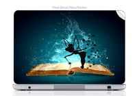 Laptop VINYL DECAL Sticker Skin Print Magic Spell Book with Cute Fairy Silhouette Design Print Image fits Envy TouchSmart 15.6"