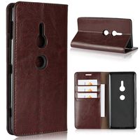 Sony Xperia XZ2Wallet Case, UNEXTATI Ultra-Thin Premium Retro PU Leather Flip Wallet Book Style Cover Case with Card Holder and Kickstand for Sony Xperia XZ2, Brown