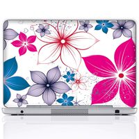 Meffort Inc 17 17.3 Inch Laptop Notebook Skin Sticker Cover Art Decal (Included 2 Wrist pad) - Colorful Flowers