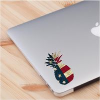 Pineapple Cute American Flag Theme Skin Laptop Sticker Quote Decals Computer Vinyl Sticker (2 in a Pack)