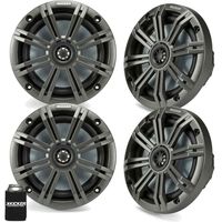 KICKER 6.5" Charcoal Marine Speakers (Qty 4) 2 Pairs of OEM Replacement Speakers