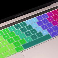 YMIX Keyboard Cover for Touch Bar Models 2017 & 2016 Release MacBook Pro 13 (A1706) & MacBook Pro 15 (A1707) with Touch ID Dust Proof Silicone Keyboard Skin - Rainbow