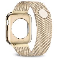 jwacct Compatible for Apple Watch Band with Screen Protector 38mm 40mm 42mm 44mm, Soft TPU Frame Case Cover Bumper Compatible for iwatch Series 1/2/3/4/5 Yellow Gold