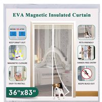 Magnetic Insulated Door Fit Doors Up to 34"x82", IKSTAR EVA Thermal Door Cover for Kitchen, Bedroom, Exterior/Interior/Doors with Draft Stopper, Kids/Pets Walk Through Free and Hands Free Closure