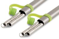 Reusable Straws, Metal Straws, Stainless Steel Straws, Set of 4, with Travel Cases, Cleaning Brushes - Straight Straw Kit - Portable for Personal Use, 8.5 inches, Drinking Accessories, by Lime Skies