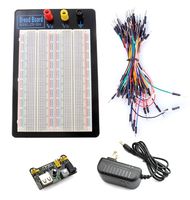Tektrum Externally Powered Solderless 1660 Tie-Points Experiment Plug-in Breadboard with Aluminum Back Plate, Jumper Wires, Power Module, Wall Adaptor for Proto-Typing Circuit/Arduino/Raspberry Pi