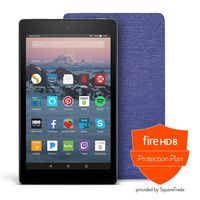 Fire HD 8 Protection Bundle with Fire HD 8 Tablet (16 GB, Black),  Amazon Cover (Cobalt Purple),  Protection Plan (2-Year)
