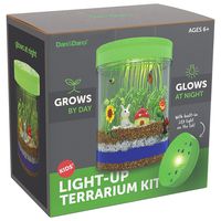 Light-up Terrarium Kit for Kids with LED Light on Lid - Create Your Own Customized Mini Garden in a Jar That Glows at Night - Great Science Kits - Gardening Gifts for Children - Kids Toys - Dan&Darci