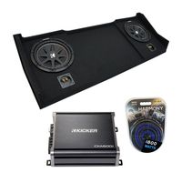 Compatible with 1998-2001 Dodge Ram Ext Club Quad Truck Kicker Comp C10 Dual 10" Sub Box Enclosure & CXA600.1 Amp (Renewed)