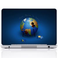 Meffort Inc Personalized Laptop Notebook Notebook Skin Sticker Cover Art Decal, Customize Your Name (12 Inch, Earth Puzzle)