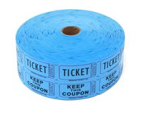 Indiana Ticket Company Consecutively Numbered Double Ticket Roll, Blue, 2000 Tickets per Roll