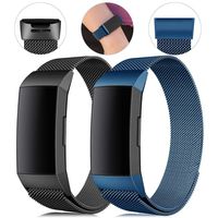 Find-MyWay Replacement Compatible with Fitbit Charge 3 Bands/Charge 3 SE Metal Bands Wristband Accessory Breathable Sport Bracelet Strap Small & Large for Women Men Silver Rose Gold 10 Colors