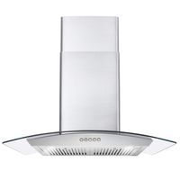 Cosmo COS-668WRC75 760 CFM, 30 inches Ducted Wall Mount Range Hood in Stainless Steel with Push Button Controls, LED Lighting and Permanent Filters