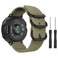 MoKo Watch Band for Garmin Forerunner 235, Fine Woven Nylon Adjustable Replacement Strap for Garmin Forerunner 235/235 Lite / 220/230 / 620/630 / 735XT Smart Band - Khaki