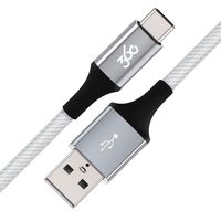 360 Electrical 360654-TI Habitat 4ft Premium Braided Charging Cable with USB-C to USB-A Connectors - Modern Collection-Titanium