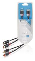Konig Stereo Audio Extension Cable 2x RCA Male - 2x RCA Female 5.00 m Anthracite [KNA24205E50]