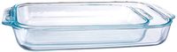 Pyrex 1107101 Basics Clear Oblong Glass Baking Dishes, 2 Piece Value Plus Pack Set