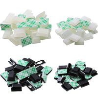 eBoot 100 Pieces Adhesive Cable Clips Drop Cable Management Clips Wire Cord Holder, 2 Sizes, 2 Color