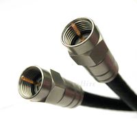 OUTDOOR RG6 QUAD SHIELD Coaxial PATCH Cable WEATHER PROOF BRASS F-CONNECTORS 3GHZ 75 Ohm UL ETL CM CL2 ANTI-UV (Satellite TV or Broadband Internet) Assembled in USA by PHAT SATELLITE INTL - 5 FOOT