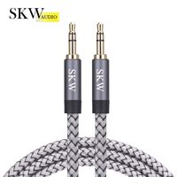 SKW Aux Cable for Car,3.5mm to 3.5mm Aux Cord/Audio Jack Cable/Headphone Cable for iPhone,iPod,IPad,Echo Dot,Sony & More(Silver,1.64ft/0.5M)