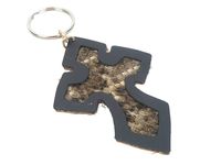 Real Rattlesnake Skin Cross Keychain (42-39) 10UBW