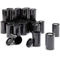 Juvale Black Film Storage Canisters with Caps (30 Pack)
