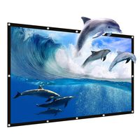 JIAQUAN 120" Outdoor Projector Screen，16:9 HD Foldable Anti-Crease Portable Outdoor Indoor Front Movies Screen for Home Theater Support Camping and Recreational Events Double Sided Projection
