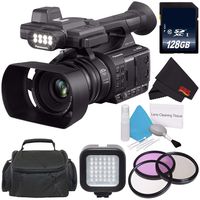 Panasonic AG-AC30 Full HD Camcorder with Touch Panel LCD Viewscreen AG-AC30PJ + 128GB SDXC Class 10 Memory Card + Carrying Case + Professional 160 LED Video Light Studio Series Bundle