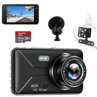 Dual Dash Cam Car Dashboard Camera Recorder FHD 1080P Front and Rear Cameras,Driving Loop Recording,4.0" IPS Screen 170°Wide Angle, WDR,Parking Monitor, G-Sensor, Night Vision, Motion Detection