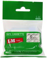 LM Tapes - 3/8" (9mm) Black on Clear Compatible M Tape for Brother PT-70, PT70 Label Maker