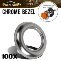Partsam 3/4" Round Stainless Steel Trim Ring Bezel for 3/4" Accent Marker Lights and All 3/4" Round Marker Lights (Pack of 100)