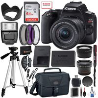 Canon EOS Rebel SL3 DSLR Camera (Black) with 18-55 is STM - 3453C002 USA - 20pc Professional Bundle: Includes - 64GB SanDisk Highspeed Memory Card + Professional Camera Bag + 3pc Filter Kit + More