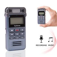 TaoHorse Digital Voice Recorder with Playback, 16GB USB Rechargeable Sound Activated HD Audio Recorder with Mic and Headphones, Noise Reduction, A-B Repeat, MP3 Player for Lecture, Meeting, Interview