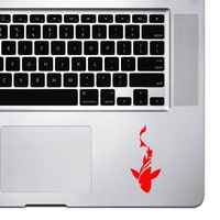 StickAny Palm Series Shark Smoke Sticker for MacBook Pro, Chromebook, and Laptops (Red)
