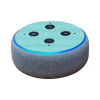 MightySkins Skin Compatible with Amazon Echo Dot (3rd Gen) - Turquoise Chevron | Protective, Durable, and Unique Vinyl Decal Wrap Cover | Easy to Apply, Remove, and Change Styles | Made in The USA